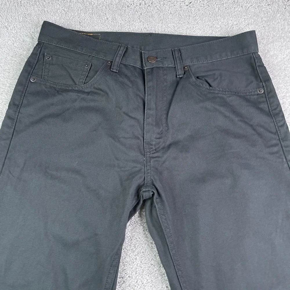 Levis 505 Pants Mens 32x34 Gray Straight Leg Cotton Twill Casual Workwear